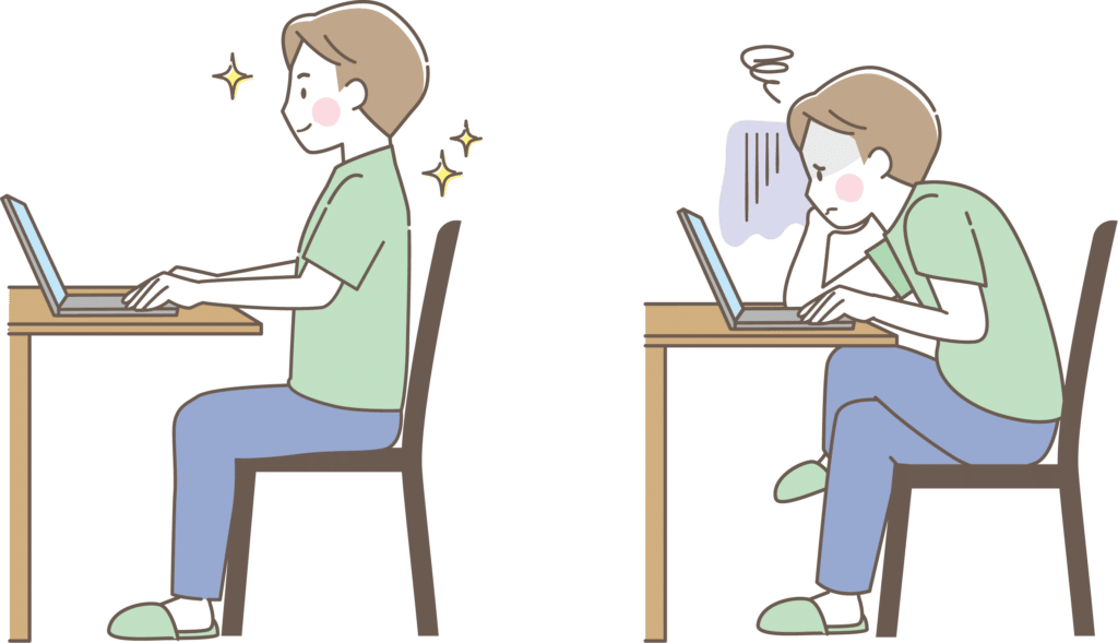 デスクワークによるストレートネック